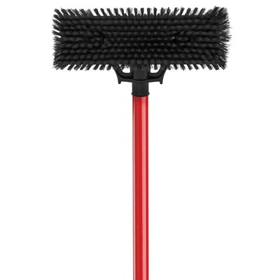 Libman 13.5 Polymer Industrial Heavy-Duty Floor Scrub, Black/Red, 4/Pack (1576)