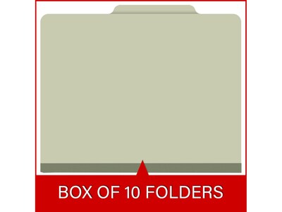 Medical Arts Press Pressboard Classification Folder, 2 Dividers, 2" Expansion, Letter Size, Green, 10/Box (DV-T42-26-3GRN)
