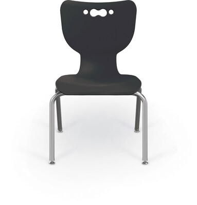 MooreCo 14" Hierarchy Student Chair with 4 Legs, Black/Chrome Base (703673595377)