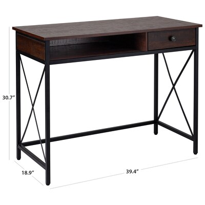 DecorTech Desk with Metal Frame and Storage Drawer