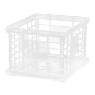 Iris File Storage Durable Plastic Crate, Letter/Legal Size, Clear (STP-54269)