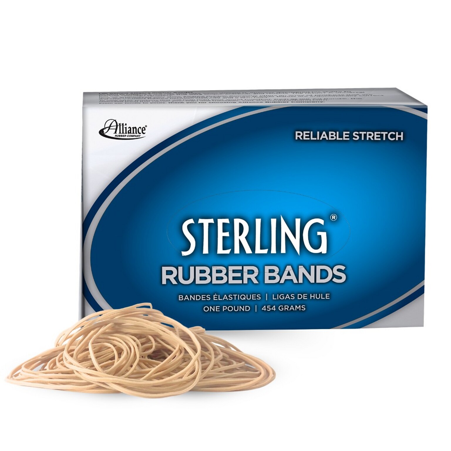 Alliance Sterling Multi-Purpose #19 Rubber Bands, 3-1/2 x 1/16, 1700/Pack (24195)