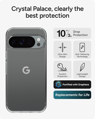 Zagg Crystal Palace Lite Phone Case for Google Pixel 10 Pro XL, Shock Absorbing, Clear (702318422)