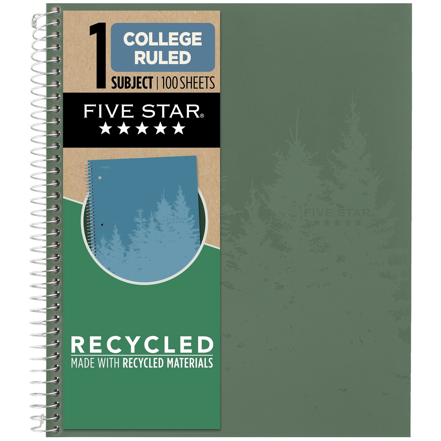 Five Star 1-Subject Notebooks, 8.5 x 11, College Ruled, 100 Sheets, Each (820053-22)