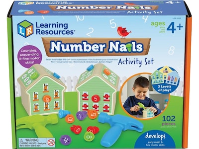 Learning Resources Number Nails Fine Motor Activity Set (LER3063)