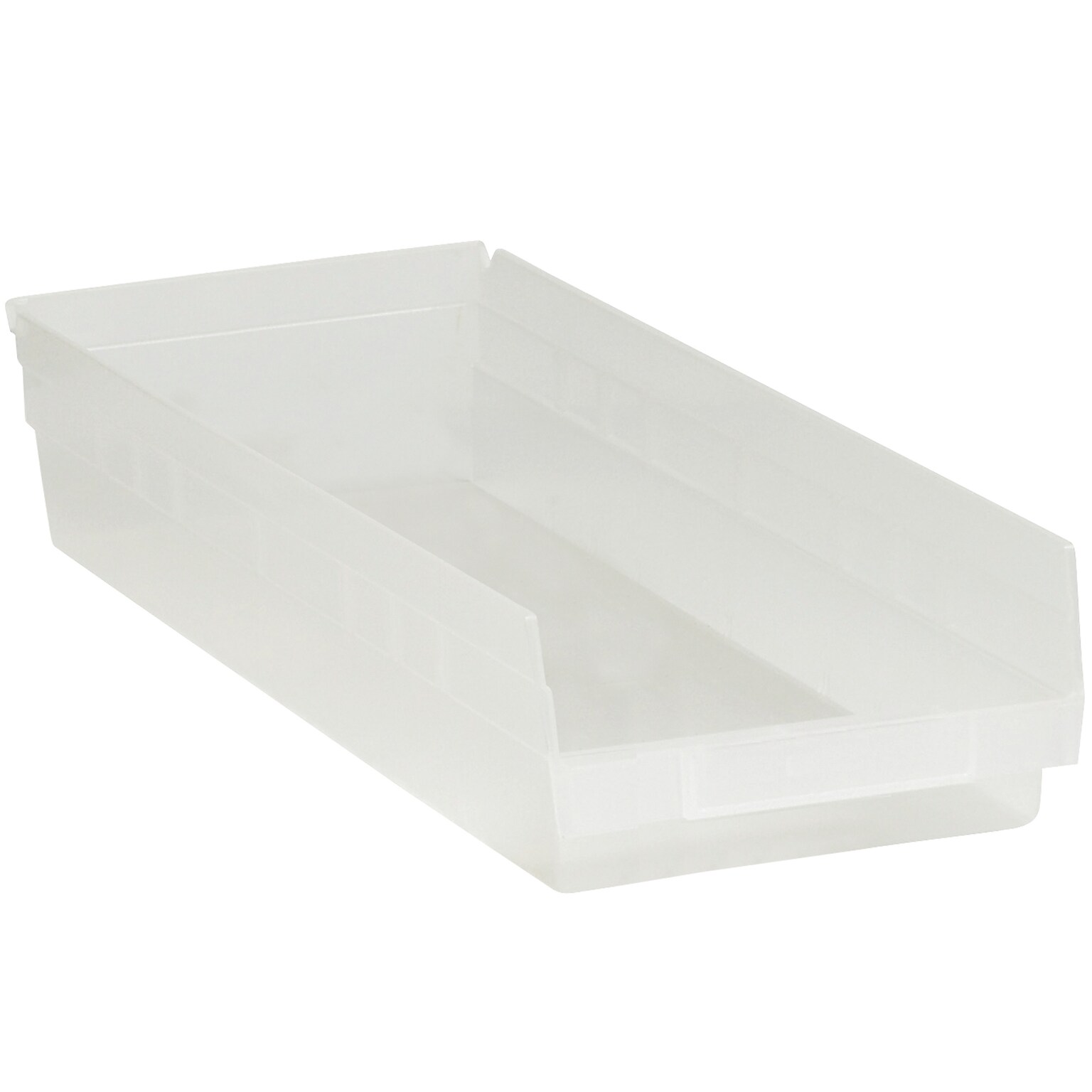Quill Brand 23 5/8 x 8 3/8 x 4 Plastic Shelf Bin Box, Clear, 6/Case (BINPS123CL)