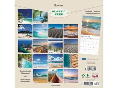 2024-2025 Plato Beaches 12 x 12 Academic & Calendar Monthly Wall Calendar (9781975481315)