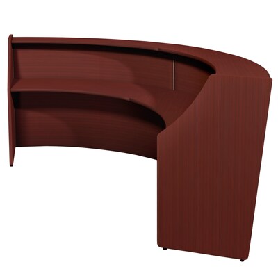 Regency Marque 124.5"W Curved Reception Desk Workstation, Mahogany (77292MH)
