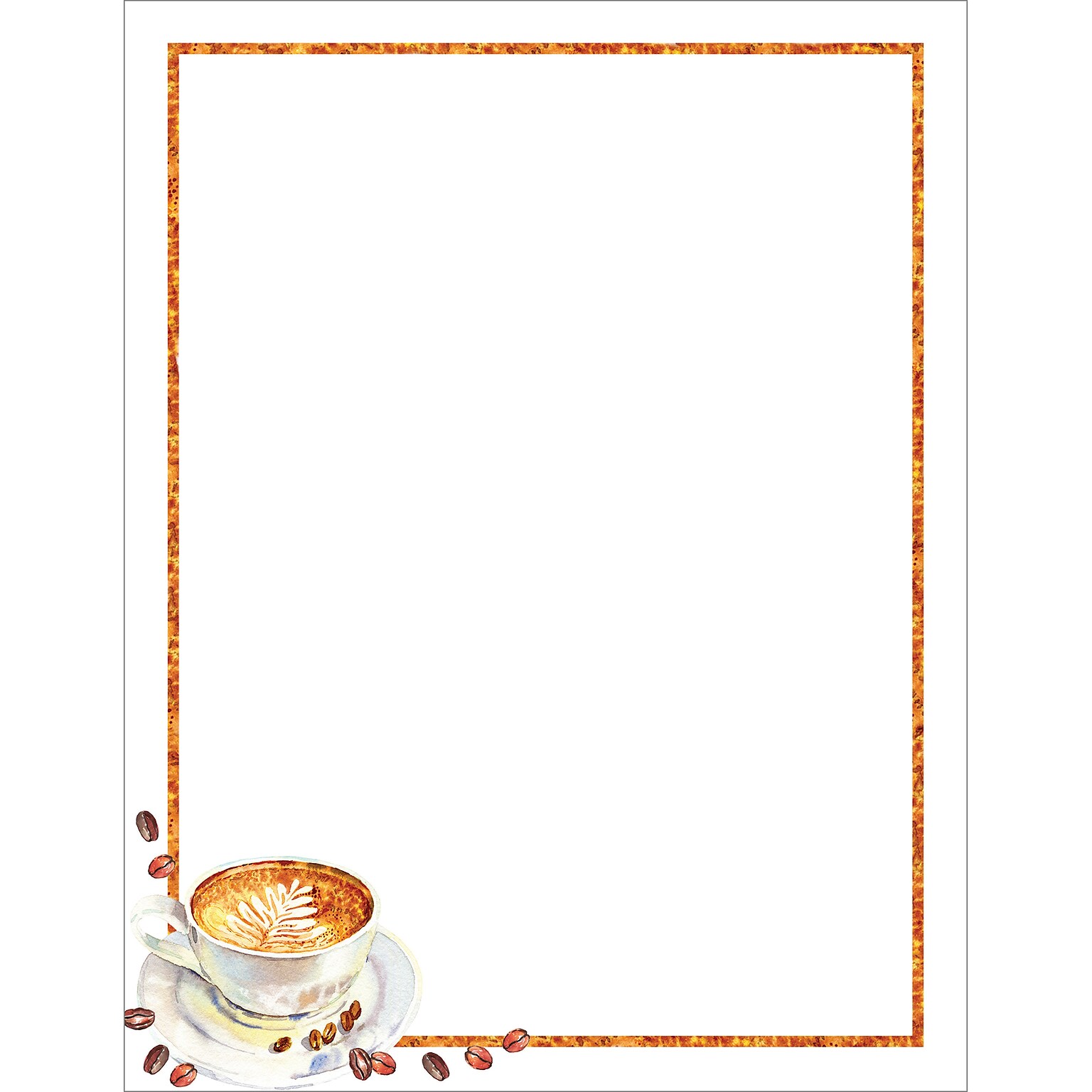 Great Papers Latte Coffee Beans Everyday Letterhead, Multicolored, 50 Sheets/Pack (2025009)