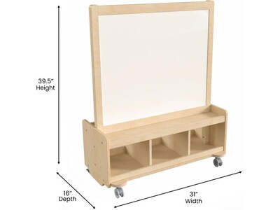 Flash Furniture Bright Beginnings 2-Person Art Station, 39.5", Brown Birch Plywood (MK-ME09050-GG)