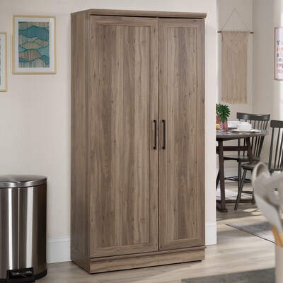 Sauder HomePlus 71H Storage Cabinet with 12 Shelves, Salt Oak (422428)