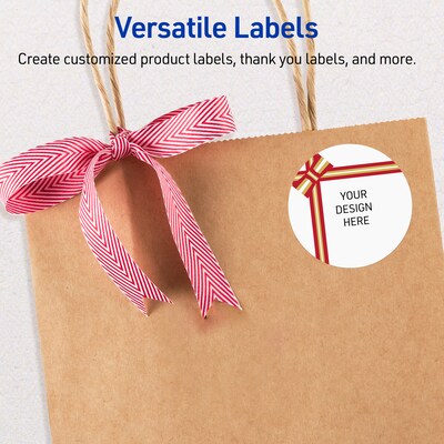 Avery Circle Multipurpose Labels, 2" Dia., White, 120/Pack (19479370581)