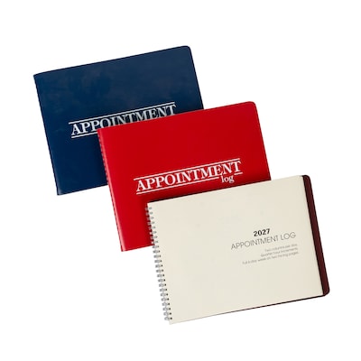 2027 Medical Arts Press® 8 1/2" x 11" Daily Appointment Log, Red (3109727)