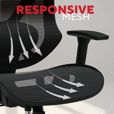 Staples® Dexley Ergonomic Mesh Swivel Task Chair, Black (UN56946)