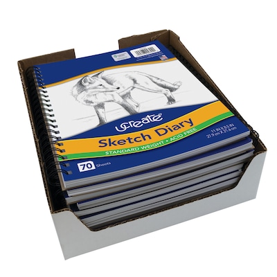 Art1st Sketch Diary 8.5" x 11" Spiral Bound Sketch Book, 70 Sheets/Book (P4794)