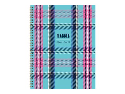 2023-2024 TF Publishing Electric Plaid 9 x 11 Academic Weekly & Monthly Planner, Paperboard Cover, Multicolor (AY24-9724)