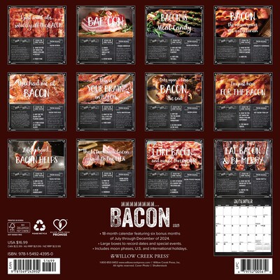 2025 Willow Creek MMMMMMMM… Bacon 12" x 12" Monthly Wall Calendar (43950)