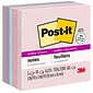 Post-it Recycled Super Sticky Notes, 3 x 3, Wanderlust Pastels Collection, 90 Sheet/Pad, 5 Pads/Pa