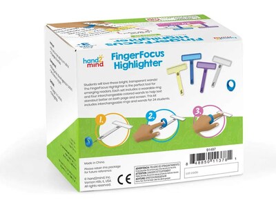 hand2mind FingerFocus Highlighters, Assorted Colors, 24/Set (91497)