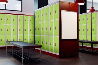 AdirOffice 72'' 3-Tier Key Lock Green Steel Storage Locker (629-203-GRN)