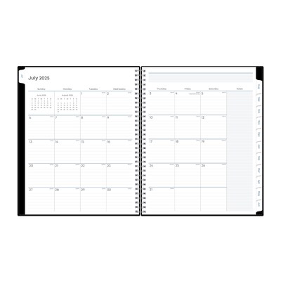 2025-2026 Blue Sky 8.5" x 11" Academic Year Weekly & Monthly Planner, Plastic Cover, Solid Black (134433-A26)