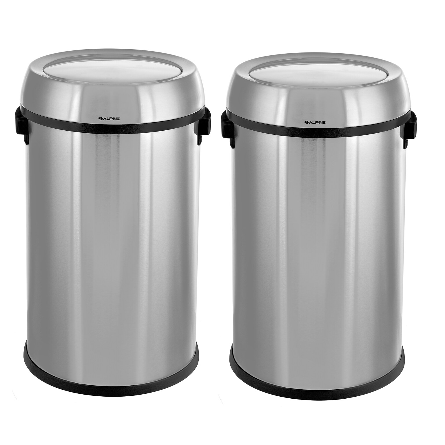 Alpine Industries Stainless Steel Trash Can with Swing Lid, 17 Gallon (ALP470-65L-1)
