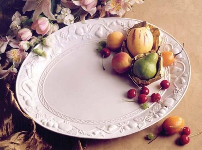 Gibson Home Fruitful 18 3/4 Inch Oval Platter