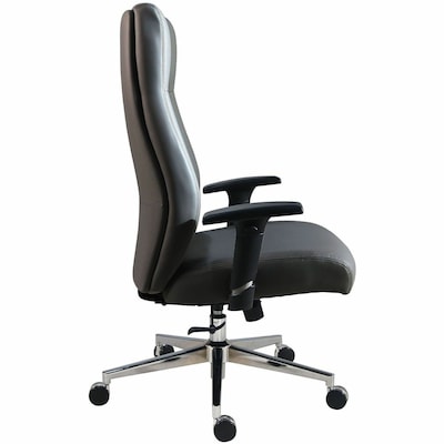 Lorell Fuerte Ergonomic Polyurethane Swivel Executive Chair, Black (LLR63300)