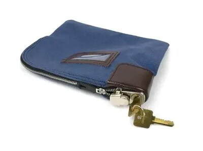 CONTROLTEK Canvas Bank Deposit Bag, 1 Compartment, Blue (530312)