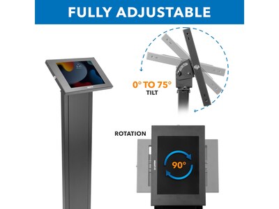 Mount-It! Adjustable Anti-Theft iPad Tablet Kiosk, Black (MI-3880B_G10)