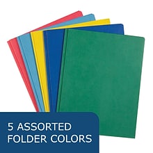 Roaring Spring Paper Products 2-Pocket Portfolio Folders with Fasteners, Assorted Colors, 100/Carton