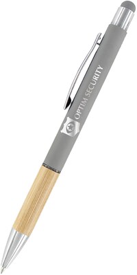Custom Saratoga Bamboo Grip Stylus Pen