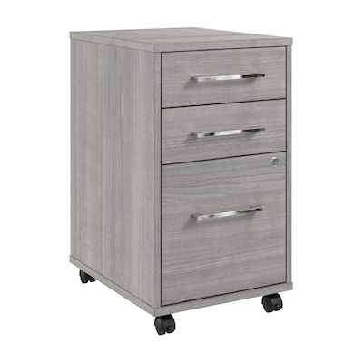 Bush Business Furniture Hustle 3 Drawer Mobile File Cabinet, Platinum Gray (HUF116PG)