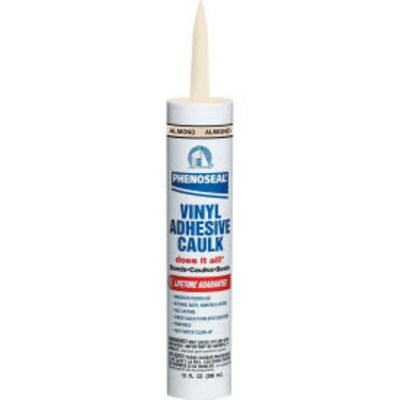 Dap PHENOSEAL Does It All Vinyl Adhesive Caulk, Almond, 10 oz., 12/Pack (B2321324)