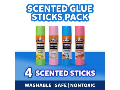 Elmers Scented Permanent Glue Sticks, Assorted Colors, 4/Pack (2142958)
