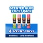 Elmer's Scented Permanent Glue Sticks, Assorted Colors, 4/Pack (2142958)