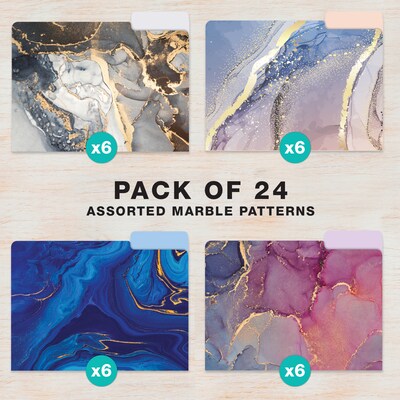 Global Printed Products Heavy Duty Interior File Folders, 1/3-Cut Tab, Letter Size, Paper Stock, Mar
