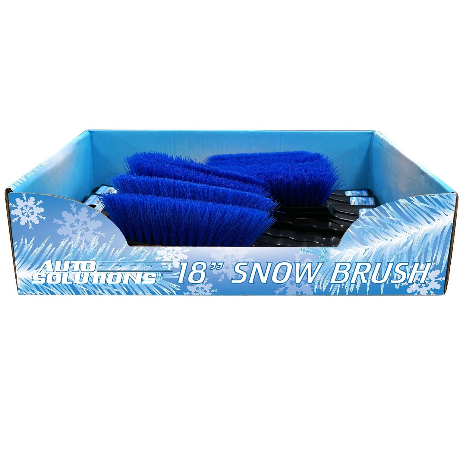 Auto Solutions 18 Snow Brush, Blue/Black, 12 Count Display, 4 Displays/Carton (14031)