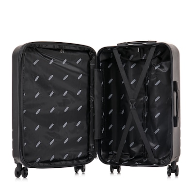 DUKAP Zahav 21.04" Hardside Carry-On Suitcase, 4-Wheeled Spinner, TSA Checkpoint Friendly, Black (DKZAH00S-BLK)