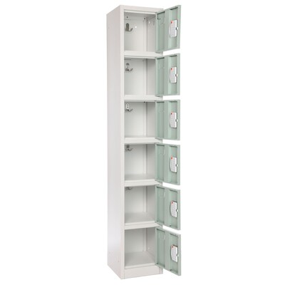 AdirOffice 72"H 6-Tier Misty Green Storage Locker (ADI629-206-MGRN-DL)