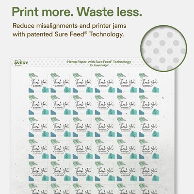 Avery Hemp Square Laser/Inkjet Multipurpose Labels, 1" x 1", Off-White (384/Pack)
