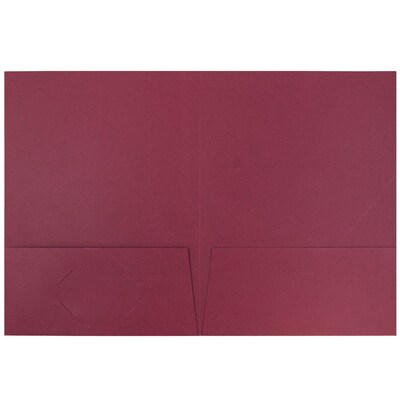 JAM Paper® Two-Pocket Textured Linen Business Folders, Burgundy, 6/Pack (35113D)
