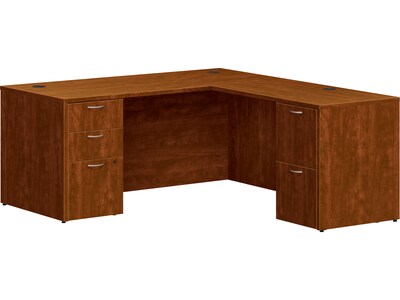 HON Mod 66W L-Shaped Double-Pedestal Desk, Russet Cherry (HLPL6672LDESKRC1)