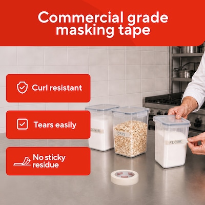 Staples Masking Tape, 0.94” x 60 Yards — 4/Pack