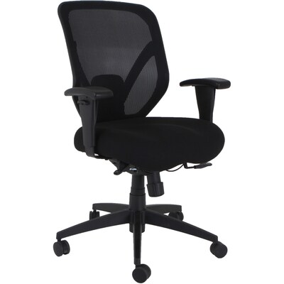Lorell Executive Mesh Adjustable-Arm Swivel Executive Chair, Black (LLR40212)