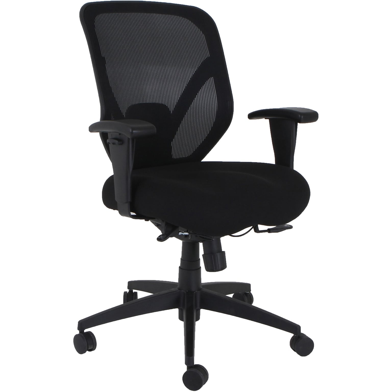 Lorell Executive Mesh Adjustable-Arm Swivel Executive Chair, Black (LLR40212)