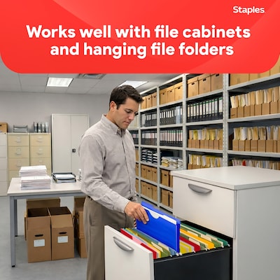 Staples Moisture Resistant File Pockets, Letter Size, Assorted Colors, 10/Pack (TR18372)