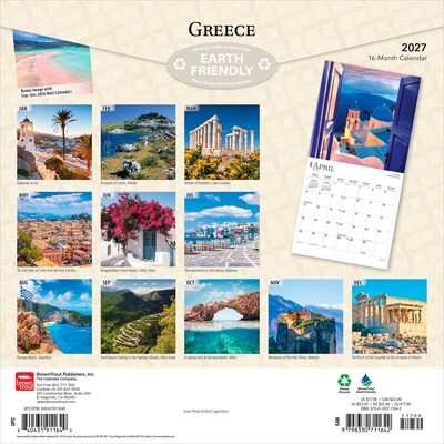 2027 BrownTrout Greece 12 x 12 Monthly Wall Calendar (9798330711642)