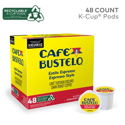 Cafe Bustelo Espresso Style Coffee Keurig® K-Cup® Pods, Dark Roast, 48/Box (5000346117)