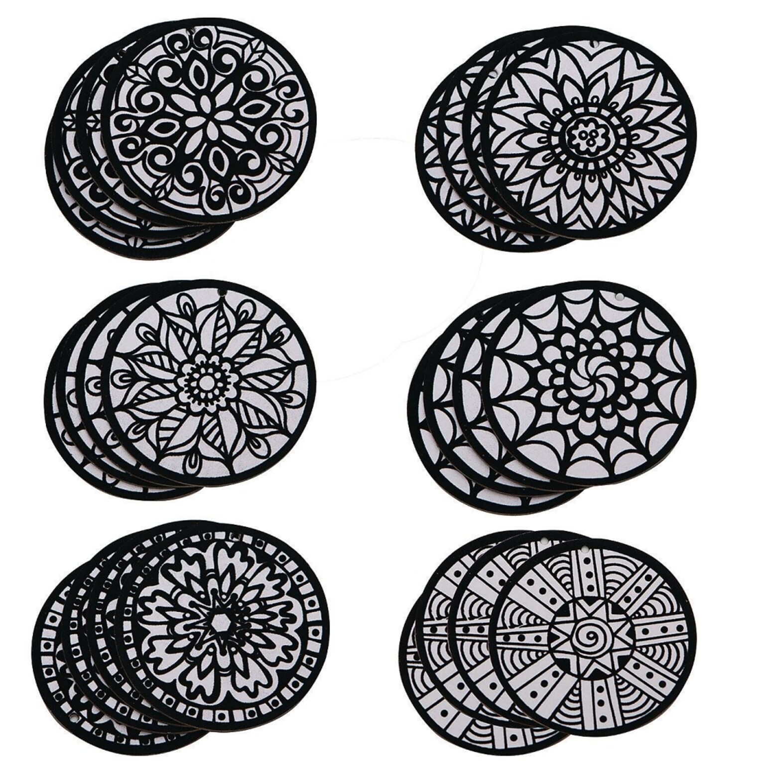 S&S Velvet Art Hangable Mini Mandalas, 24/Pack (PS1440)